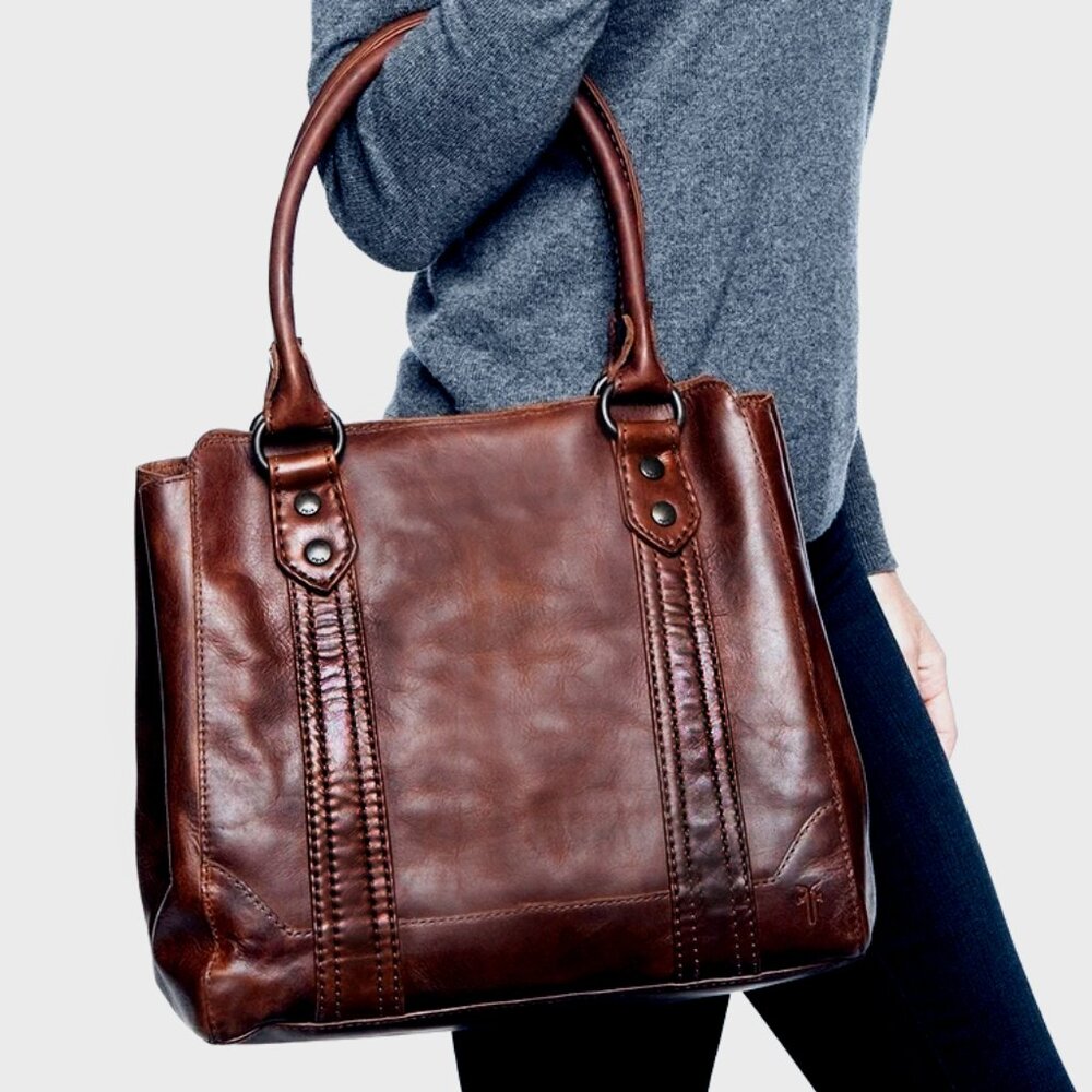 Frye Leather Distressed Melissa Tote Shoulder Bag